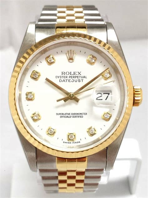 rolex datejust 16234 diamond dial|rolex 16233 day date.